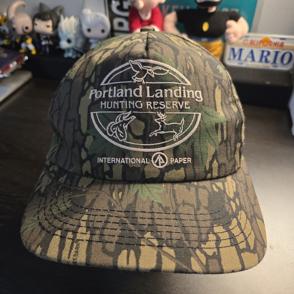 Vintage 90s Trebark Portland Landing Hunting Reserve Snapback Camo Hat